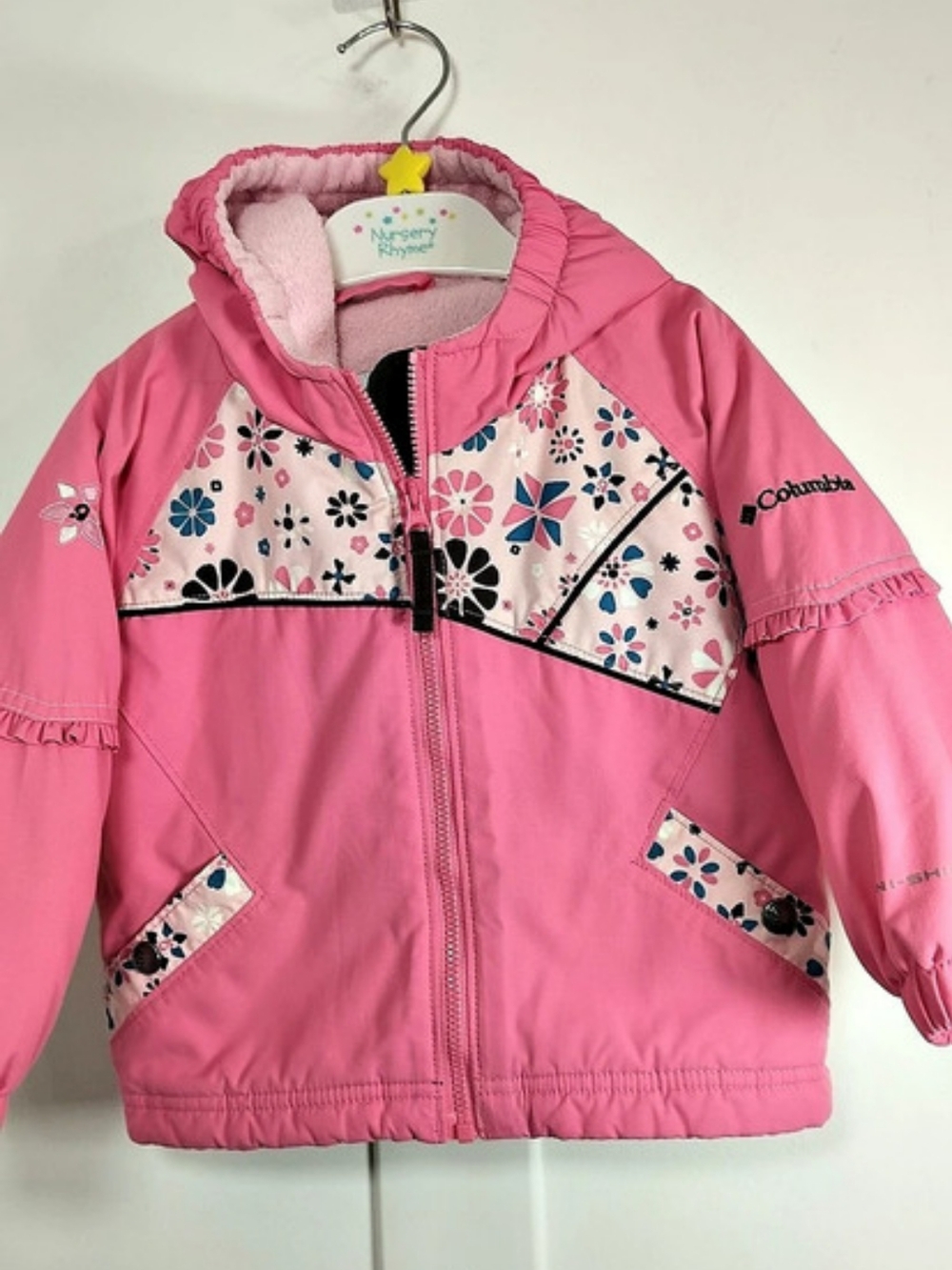 Columbia Floral Rain Jacket Pink Baby 24 Months Like New